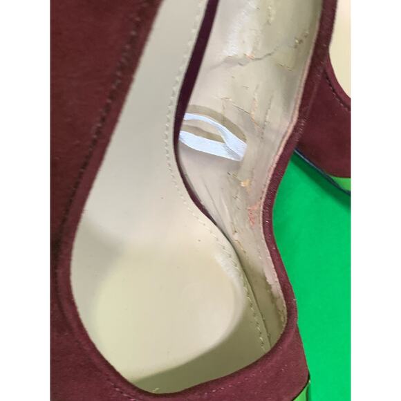 Calvin Klien Burgandy Chunky Heels Size 7 - Picture 8 of 9